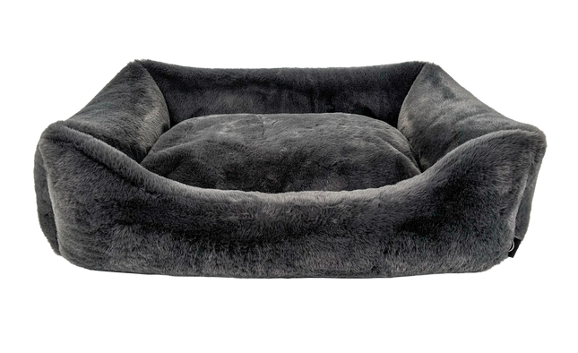 Kiruna Ortho Hundebett mit Plüsch in Anthrazit