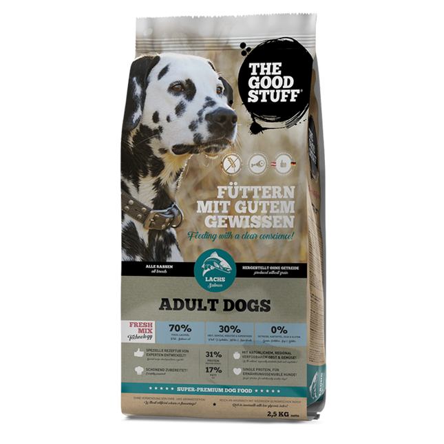 Cibo per cani adulti al salmone – Fresco e prodotto con cura