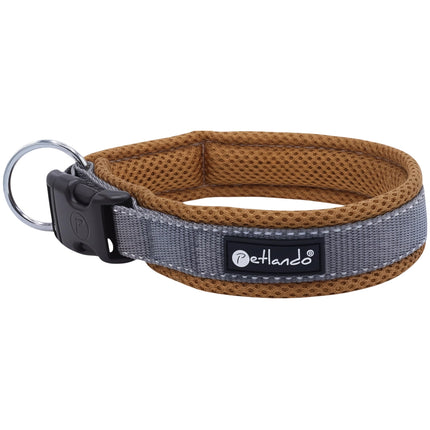 Collier d'extérieur pour chien avec maille et bandes réfléchissantes