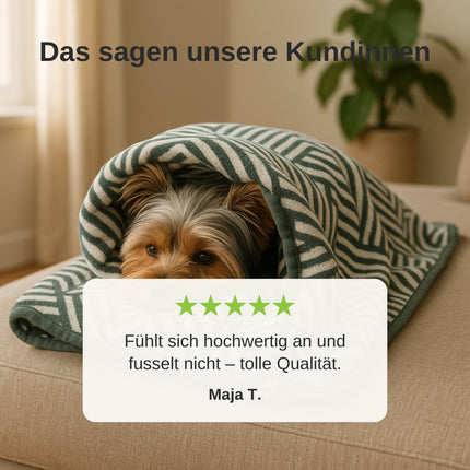 Kundenstimme Maja T. zur Pinus Kuscheldecke